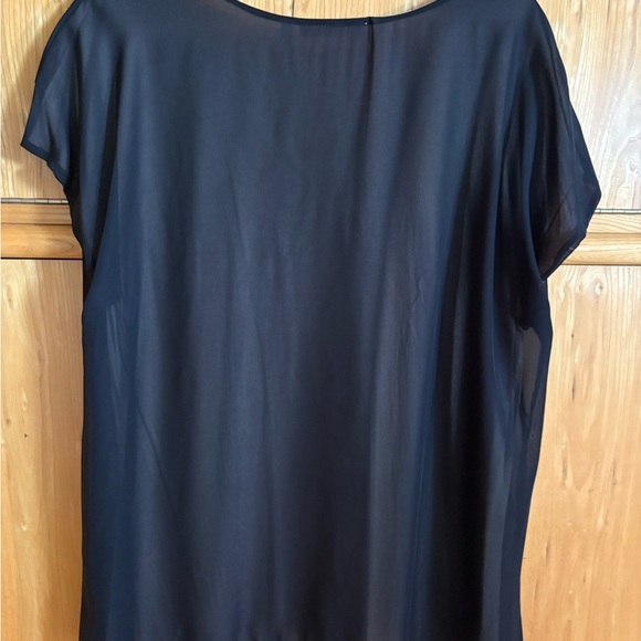 NY Collection Elegant Black Sheer Women's Top - Picture 2 of 7
